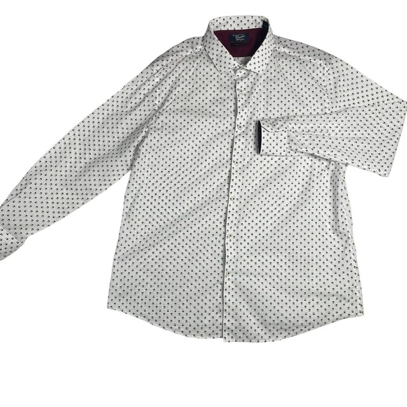 Penguin‎ Men's Slim Fit Long Sleeve White Collard Top Hat Bowtie Cotton Shirt 32 - Picture 1 of 5
